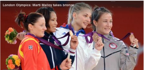 marti malloy receiving her medal