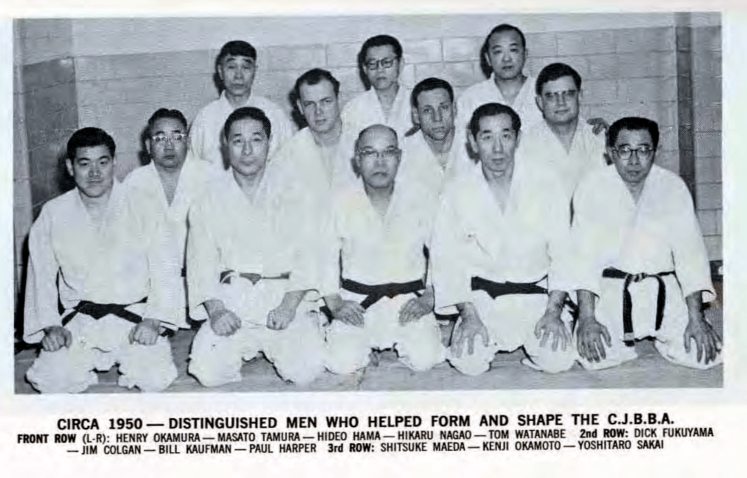 group photo of distinguished Chicago judoka c. 1950