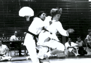 Sensei Shepherd's ippon during competition at Washington University Tournament in St. Louis.