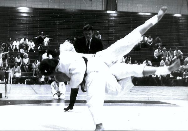 Sensei Shepherd's ippon during competition at Washington University Tournament in St. Louis.