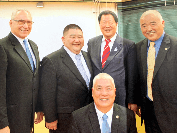 USA Referees for Summer Olympic Games: 2008 Beijing Hector Estevez, 2012 London Robert Fukuda, 2000 Sydney Joon Chi, 2004 Athens Noboru Saito(left to right), and 2016 Rio De Janeiro Gary Takemoto (front)