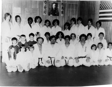 Sensei Bassano with early members of the Richmond County Judo Club in Tottenville, Staten Island in the early 70s