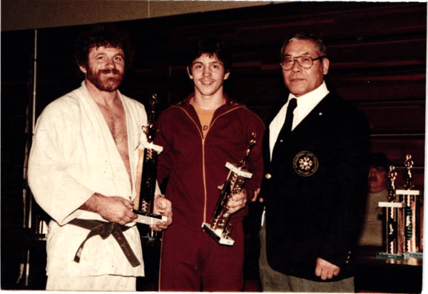 John, pictured with his son, Jo, and Dr. Ashida, placed silver in the First New York State Judo Championship at the College of Staten Island 1983