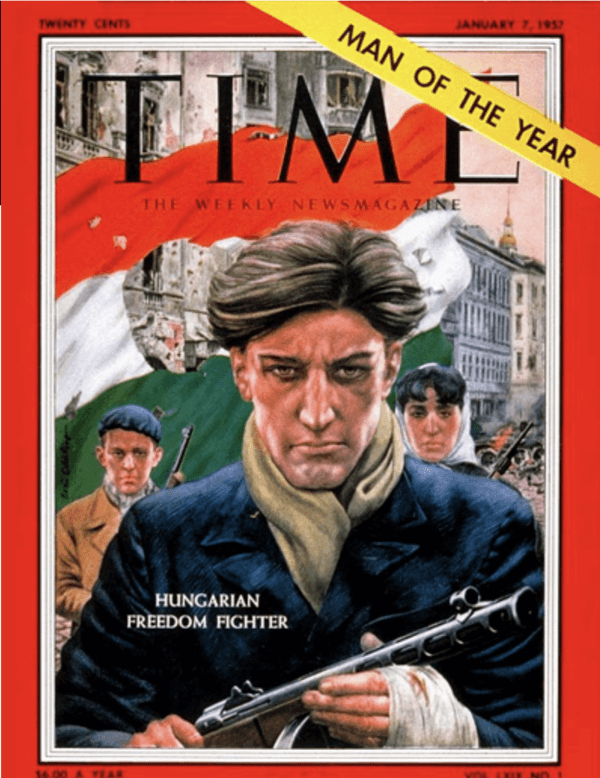Andor Paposi-Jobb and his fellow student-revolutionaries on Time Magazine’s person(s) of the year for 1956 