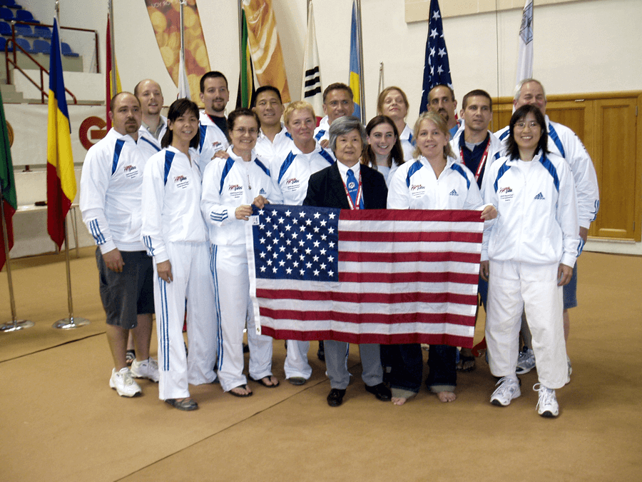 Karen Whilden in the 2009 World Kata Team photo