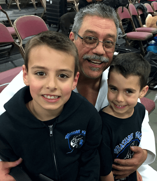 Steve Viera with his grandsons, Aiden and Rylen